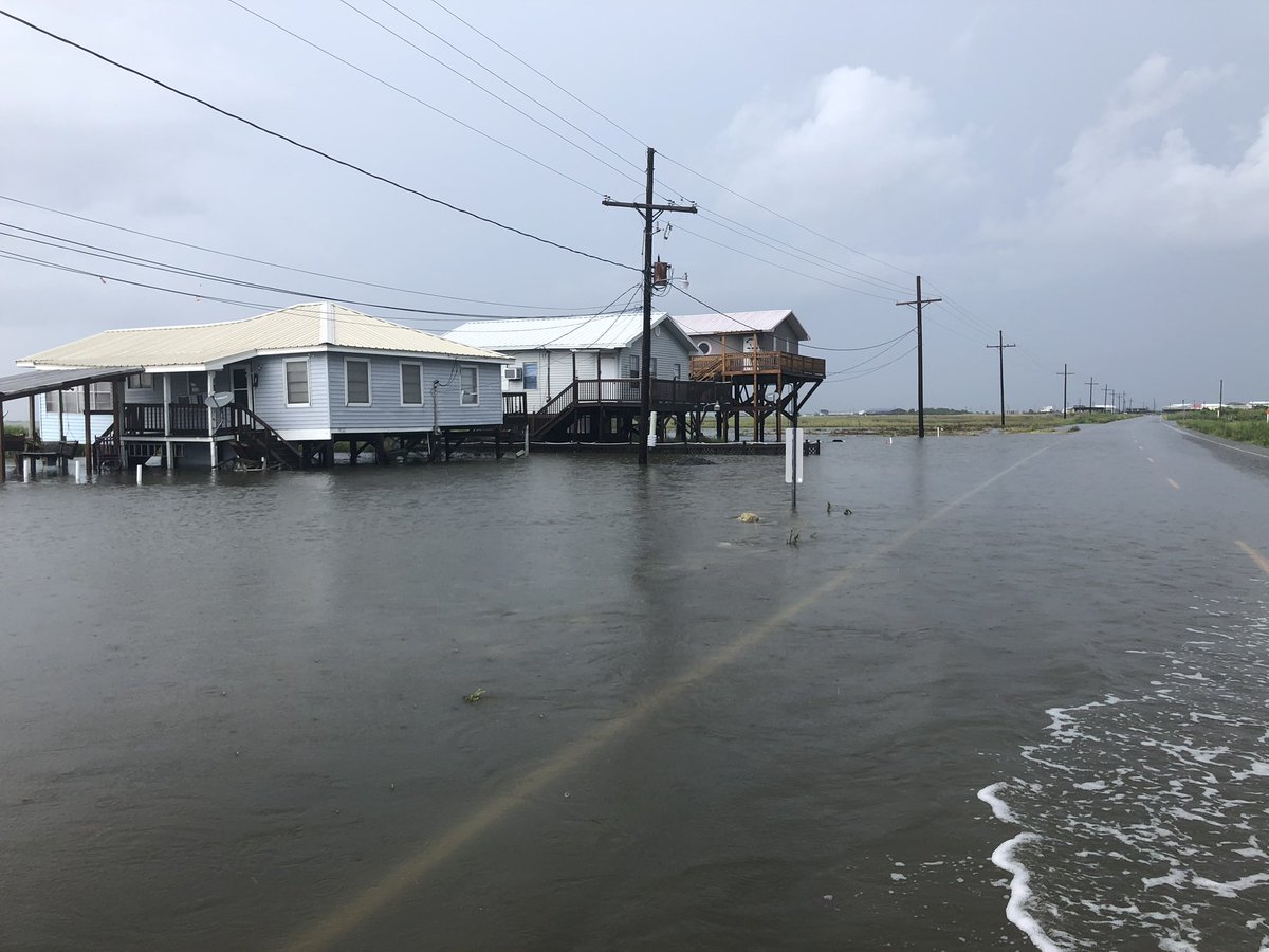 The road is flooded in lower Cocodrie. Because of the storm surge, Terrebonne Parish officials expected this. They are thankful the levee system protected the rest of the parish from flooding