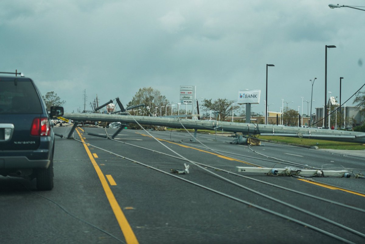 A few pics from today in Lake Charles.  Significant damage everywhere. It's going to be a long recovery process.  HurricaneLaura lawx