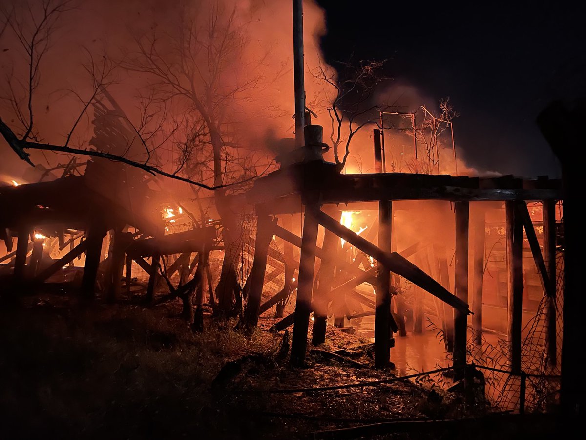 2- Alarm Fire.  Patterson & Wiltz St.  Wharf in river.  Photos by Chief C Mickal, NOFD Photo Unit