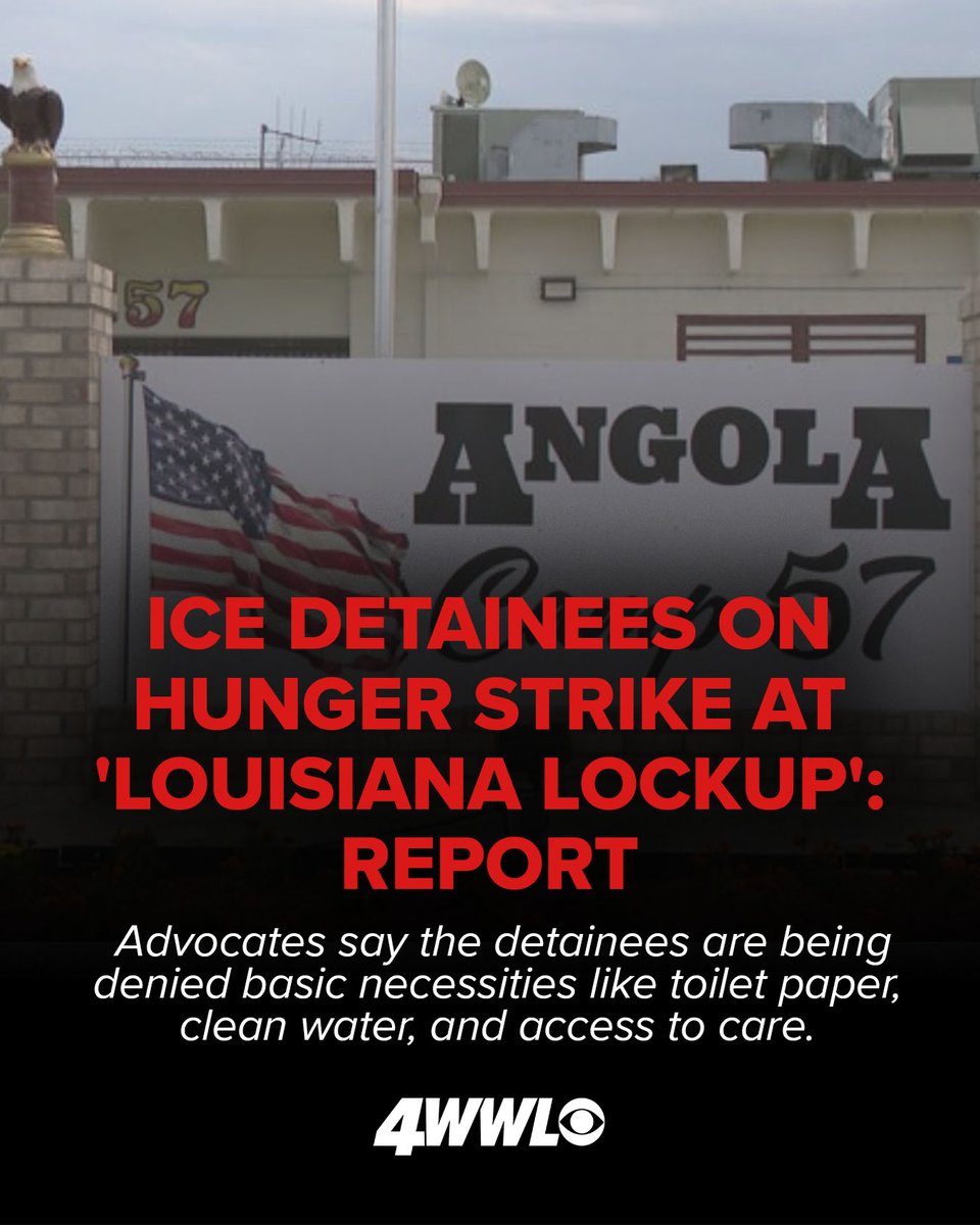 Nineteen ICE detainees at Angola State Prison have entered the fourth day of a hunger strike to protest conditions at the newly reopened facility known as “Louisiana Lockup,” according to reports